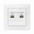 EKF PROxima Валенсия розетка компьютерная RJ-45 2-местная белая
