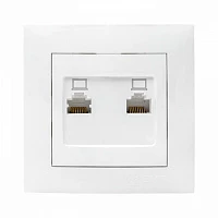 EKF PROxima Валенсия розетка компьютерная RJ-45 2-местная белая