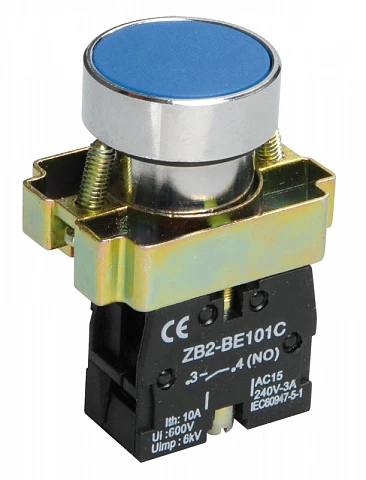 IEK LAY5 Кнопка управления LAY5-BA61 без подсветки синяя 1з