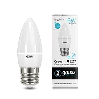 Gauss Лампа Elementary Свеча 6W 450lm 4100K Е27 LED