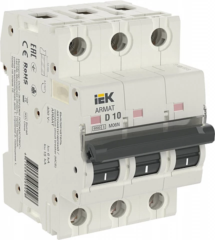 IEK ARMAT Автоматический выключатель M06N 3P D 10А
