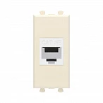 DKC Компьютерная розетка RJ-45 без шторки модульная, кат.5е, "Avanti", "Ванильная дымка", 1 модуль