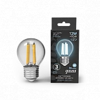 Gauss Лампа Filament Шар 13W 1150lm 4100К Е27 LED 1/10/50
