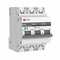 EKF PROxima ВА 47-63M  Автоматический выключатель  (D) 3P 1А 6кА c одним магнитным расцепителем