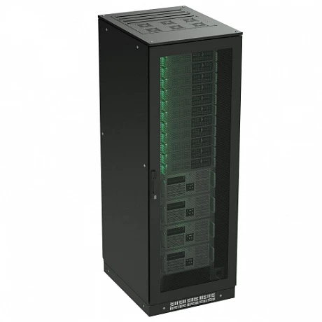 DKC Напольный 19" IT-корпус ДКС серии CQE 38U 800х1800х1200, двери перфорированная+перфорированная, панели для крыши, кабельный ввод,RAL9005