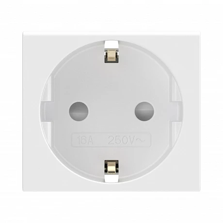 DKC Розетка силовая 2Р+Е, со шторками, «Viva», 2 мод., цвет белый