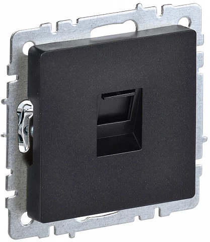 IEK BRITE Розетка компьютерная RJ45 кат.5E РК10-БрЧ черный