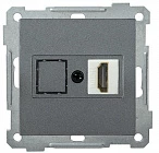 IEK РHDMI-0-Б Розетка HDMI BOLERO антрацит