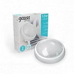 Gauss Св-к ЖКХ ECO 2.0 круг 12W 990lm 4000K 160-260V IP54 D175*76мм белый с микровол сенсором