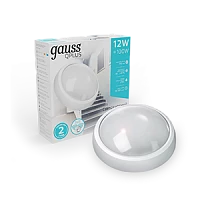 Gauss Св-к ЖКХ ECO 2.0 круг 12W 990lm 4000K 160-260V IP54 D175*76мм белый с микровол сенсором