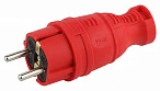 ЭРА V8-RED-IP44 Красный Вилка каучуковая з/з прямая 16A IP44