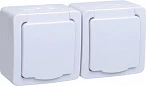 IEK GERMES PLUS Бел Розетка 2-мест. в сборе с корпусом с З/К откр. уст-ки16А 220-250В с крышкой винт. зажим