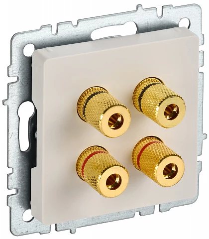 IEK BRITE Аудиорозетка 4-мест. РА10-БрКр бежевый