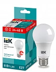 IEK Лампа светодиодная A60 шар 8Вт 24-48В 4000К E27