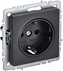 IEK BRITE Розетка 1-местная с заземлением без защитных шторок 16А РС11-1-0-БрЧ черный