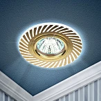 ЭРА DK LD39 WH/GD /1 Светильник декор cо светодиодной подсветкой MR16, белый/золото (50/1500)