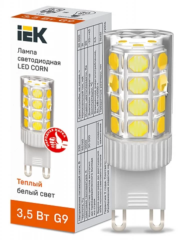 IEK Лампа LED CORN капсула 3,5Вт 230В 3000К керамика G9