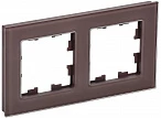 IEK BRITE Рамка 2-мест. РУ-2-2-БрТБ стекло бр.