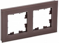 IEK BRITE Рамка 2-мест. РУ-2-2-БрТБ стекло бр.