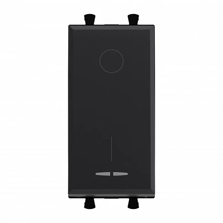DKC Выключатель двухполюсный модульный, "Avanti", "Черный матовый", 1 модуль