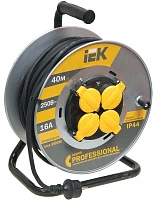 IEK Катушка УК40 на мет с т/з 4 места 2Р+PЕ/40м КГ 3х1,5мм2 IP44 "Professional"