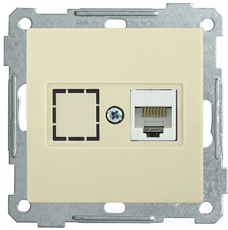 IEK РK10-1-Б Розетка компьютерная RJ45 Cat5e BOLERO кремовый
