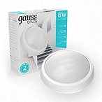 Gauss Светильник ЖКХ ECO 2.0 круг 8W 670lm 4000K 160-260V IP54 D175*76мм белый