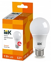 IEK Лампа светодиодная ECO A60 шар 9Вт 230В 3000К E27
