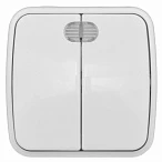 EKF Basic Минск Белый Выключатель 2-кл с индикатором, 10А, ОП