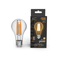 Gauss Лампа Filament А70 26W 2600lm 2700К Е27 LED 1/10/40
