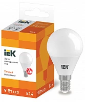 IEK Лампа светодиодная ECO G45 шар 9Вт 230В 3000К E14