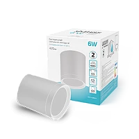 Gauss Светильник Overhead накл цил 6W 420lm 4100K 170-240V IP20 68*75мм белый с расс LED
