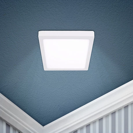 ЭРА Светильник светодиодный LED 9-12-4K квадратный накладной LED 12W 220V 4000K, белый