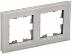 IEK BRITE Рамка 2-мест. РУ-2-2-БрД стекло дым.