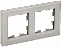 IEK BRITE Рамка 2-мест. РУ-2-2-БрД стекло дым.