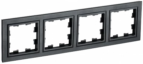 IEK BRITE Рамка 4-местная РУ-4-БрЧ черный