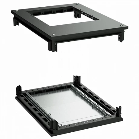 DKC Крыша с фланцем и основание для напольных 19" IT-корпусов ДКС серии CQE 600 x 1000, RAL9005