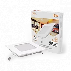 Gauss Светильник Slim квадрат 6W 360lm 3000K 180-265V IP20 монтаж Ø105*105 120*120*22 LED
