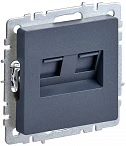 IEK BRITE Розетка компьютерная двойная RJ45 кат.5E РК10-2-БрМ маренго
