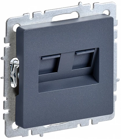 IEK BRITE Розетка компьютерная двойная RJ45 кат.5E РК10-2-БрМ маренго