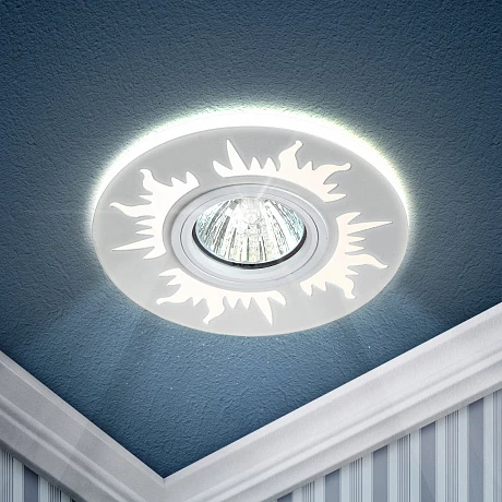ЭРА DK LD30 WH /1Белый Светильник декор cо светодиодной подсветкой MR16, 220V, max 11W