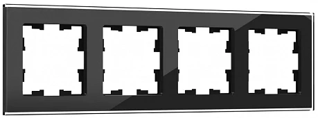 IEK BRITE Рамка 4-мест. РУ-4-2-БрЧ стекло черн.