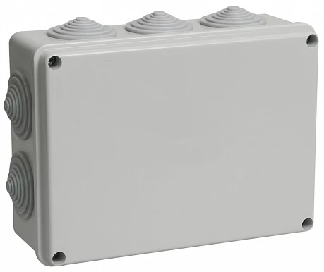 IEK Коробка КМ41244 распаячная для о/п 190х140х70 мм IP55 (RAL7035, 10 гермовводов)