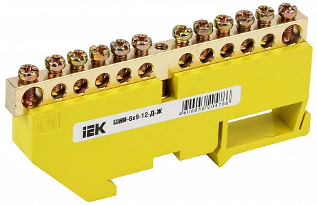 IEK Шина PE земля на DIN-изол ШНИ-6х9-12-Д-Ж