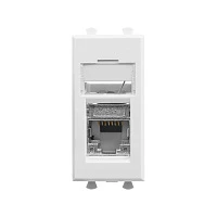 DKC Компьютерная розетка RJ-45 модульная, кат.5е экранированная, "Avanti","Белое облако", 1 модуль