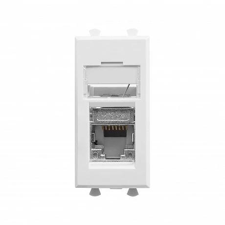 DKC Компьютерная розетка RJ-45 модульная, кат.5е экранированная, "Avanti","Белое облако", 1 модуль