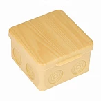 EKF PROxima Коробка распаячная КМР-030-035 пылевлагозащищенная без мембранных вводов (80х80х50) светлое дерево