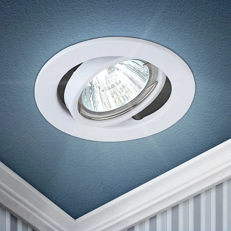 ЭРА ST2A WH Белый Светильник штампованный поворотный MR16,12V/220V, 50W