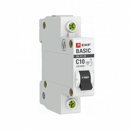 EKF Basic ВА 47-29 Автоматический выключатель  (С) 1P  10А 4,5кА