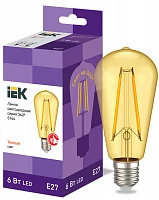 IEK Лампа LED ST64 золото 6Вт 230В 2700К E27 серия 360°